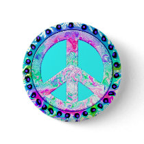 Psychedelic Peace Sign buttons by makelovenotwar Psychedelic Peace Sign buttons