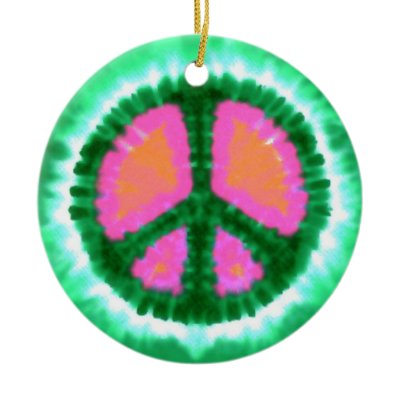 Psychedelic Peace Sign Christmas ornaments