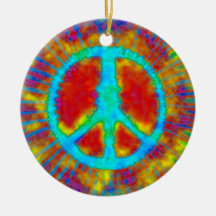 Psychedelic Peace Sign Christmas Christmas Tree Ornament