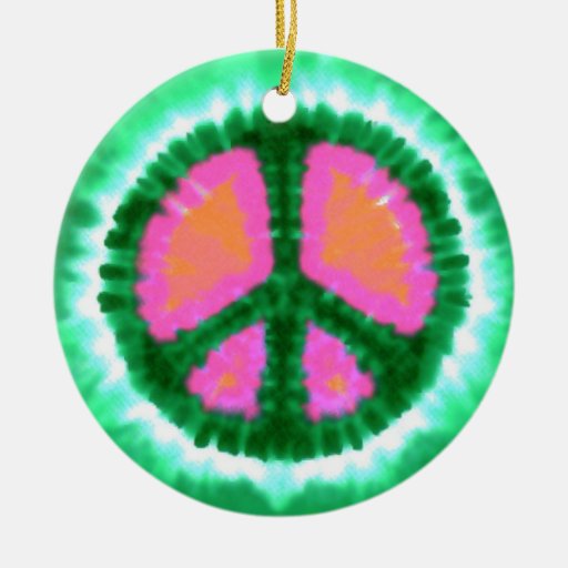 psychedelic peace sign christmas double sided ceramic psychedelic peace sign christmas double sided ceramic