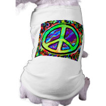 Psychedelic Peace Sign Dog T Shirt