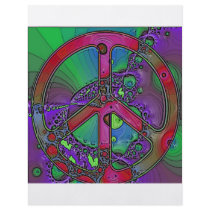 psychedelic peace sign full color flyer