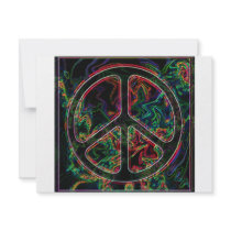 psychedelic peace sign custom announcement
