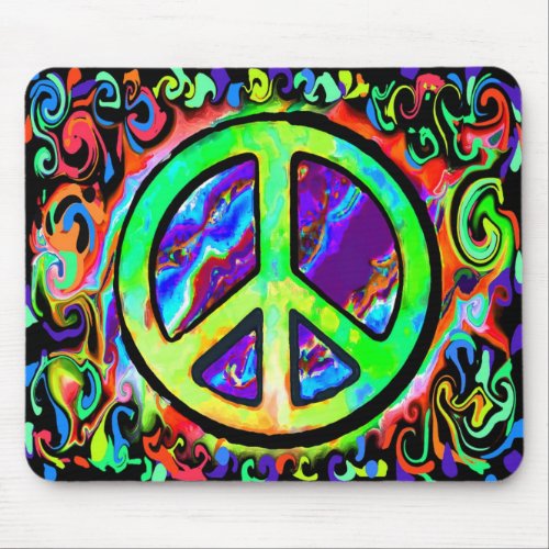 Psychedelic Peace Sign mousepad