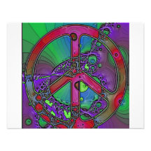 psychedelic peace sign personalized announcements