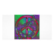psychedelic peace sign picture card