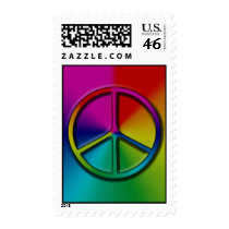 Psychedelic Peace Sign postage by LynnMariep Psychedelic Peace Sign postage