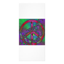 psychedelic peace sign rack cards