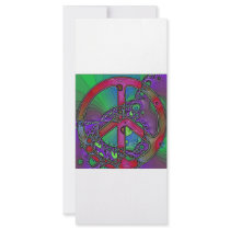 psychedelic peace sign rack cards