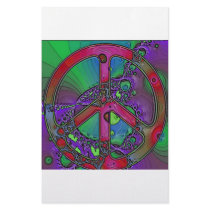 psychedelic peace sign custom stationery