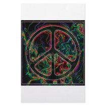 psychedelic peace sign stationery design