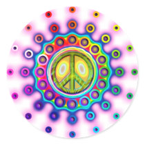 PSYCHEDELIC PEACE SIGN STICKERS