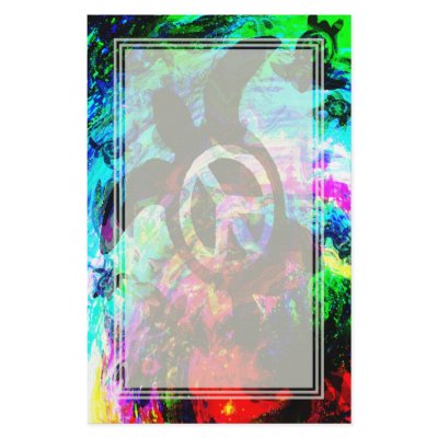 Psychedelic Peace Turtle Blank Stationery by wingedturtle