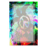 Psychedelic Peace Turtle Blank Stationery