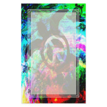 Psychedelic Peace Turtle Blank Stationery