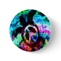 Psychedelic Peace Turtle Buttons