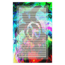 Psychedelic Peace Turtle Lined Stationery