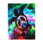 Psychedelic Peace Turtle Notes Card Postcard