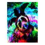 Psychedelic Peace Turtle Notes Card Postcard