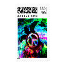 Psychedelic Peace Turtle Stamps