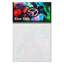 Psychedelic Peace Turtle Top Border Stationery
