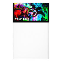 Psychedelic Peace Turtle Top Border Stationery