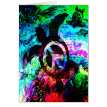 Psychedelic Peace Turtles Cards