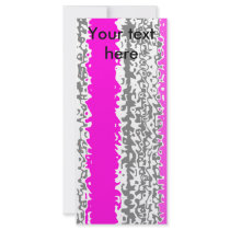 Psychedelic pink and gray stripes full color rack card