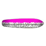 Psychedelic pink and gray stripes skate board