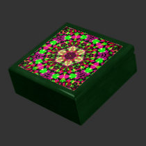 Psychedelic Pink+Green Geometric Lacquered Gift Bo gift boxes