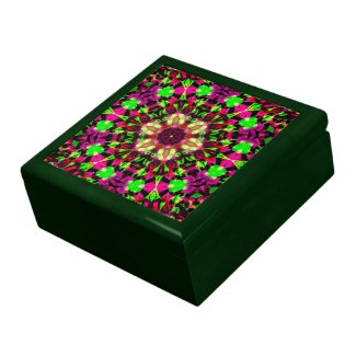 Psychedelic Pink+Green Geometric Lacquered Gift Bo giftbox