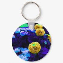 Psychedelic pop flowers keychains