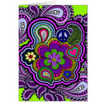 Psychedelic Purple Paisley Greeting Card