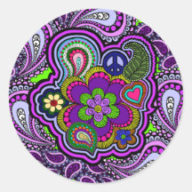 Psychedelic Purple Paisley Sticker