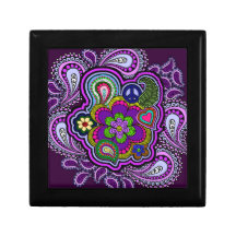 Psychedelic Purple Paisley Trinket Box