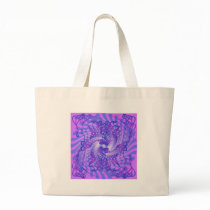 Psychedelic Purple Spiral: Tote Bags