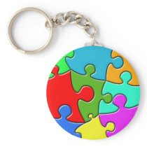Psychedelic Puzzle Keychains