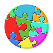 Psychedelic Puzzle Refrigerator Magnets