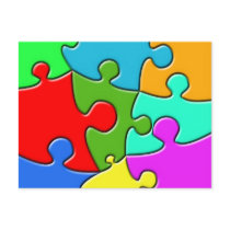 Psychedelic Puzzle Postcard