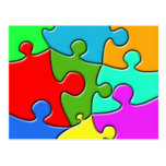 Psychedelic Puzzle Postcard