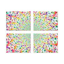 Psychedelic Rainbow Eyes Mandala Gallery Wrapped Canvas