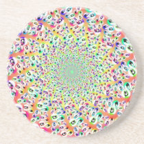 Psychedelic Rainbow Eyes Mandala Coaster