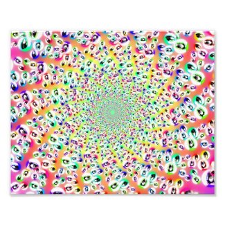 Psychedelic Rainbow Eyes Mandala Photo Art