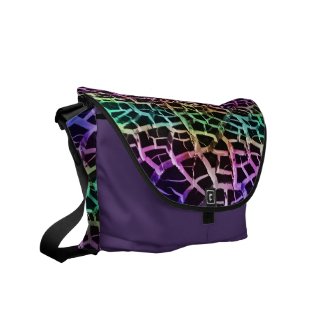Psychedelic Rainbow Fractal Mudness Courier Bag