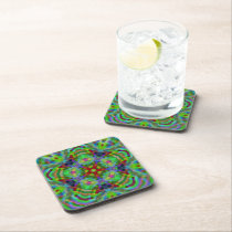 Psychedelic Rainbow Kaleidoscope Coasters cork coasters