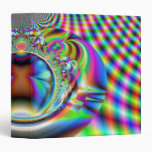 Psychedelic Rainbow Laser Beams Fractal 3 Ring Binders