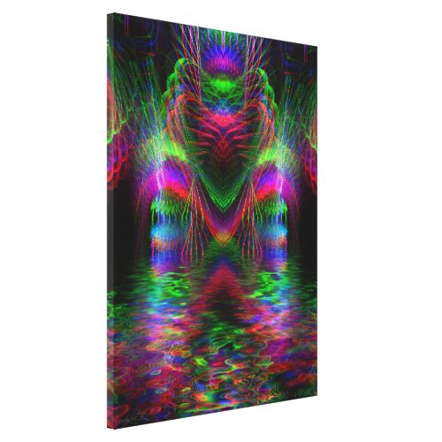 Psychedelic Rainbow Love Hearts Wrapped Canvas wrappedcanvas