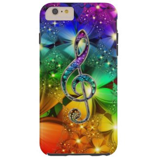 Psychedelic Rainbow Music Clef iPhone 6 Case