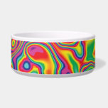 Psychedelic Rainbow Oil Pattern Dog Food Bowls