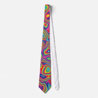 Psychedelic Rainbow Oil Pattern tie